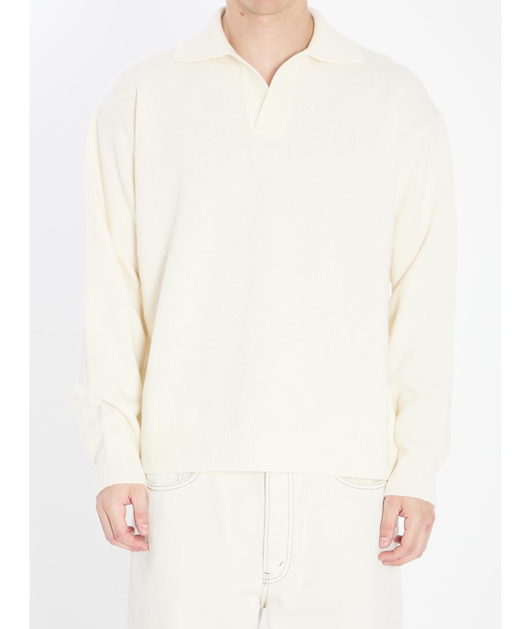 ROBERTO COLLINA Белый шерстяной джемпер / свитер, фото 2