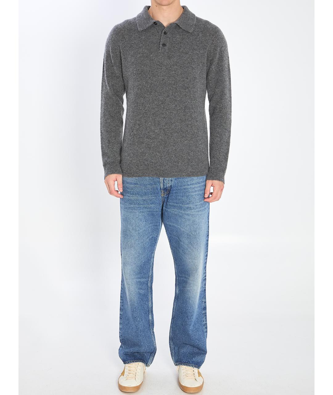 ROBERTO COLLINA Серое поло с длинным рукавом, фото 5