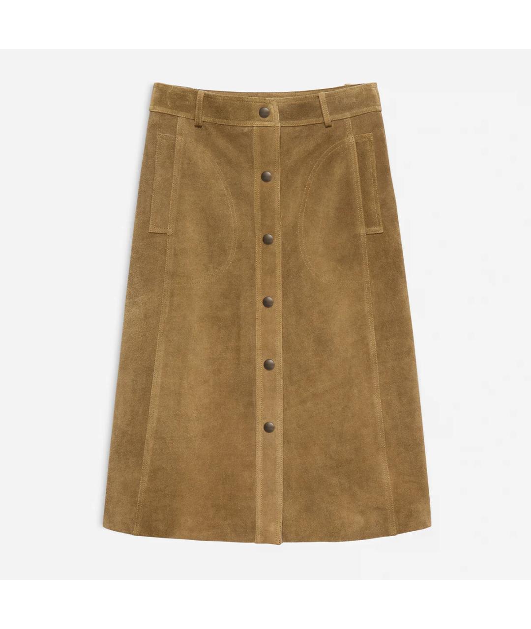 ARMA Зеленая замшевая юбка миди, фото 7