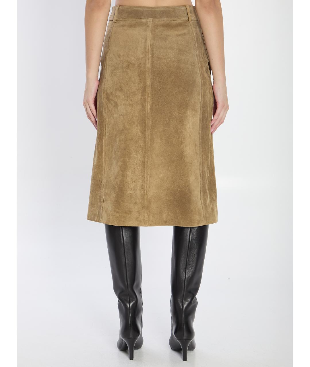 ARMA Зеленая замшевая юбка миди, фото 5