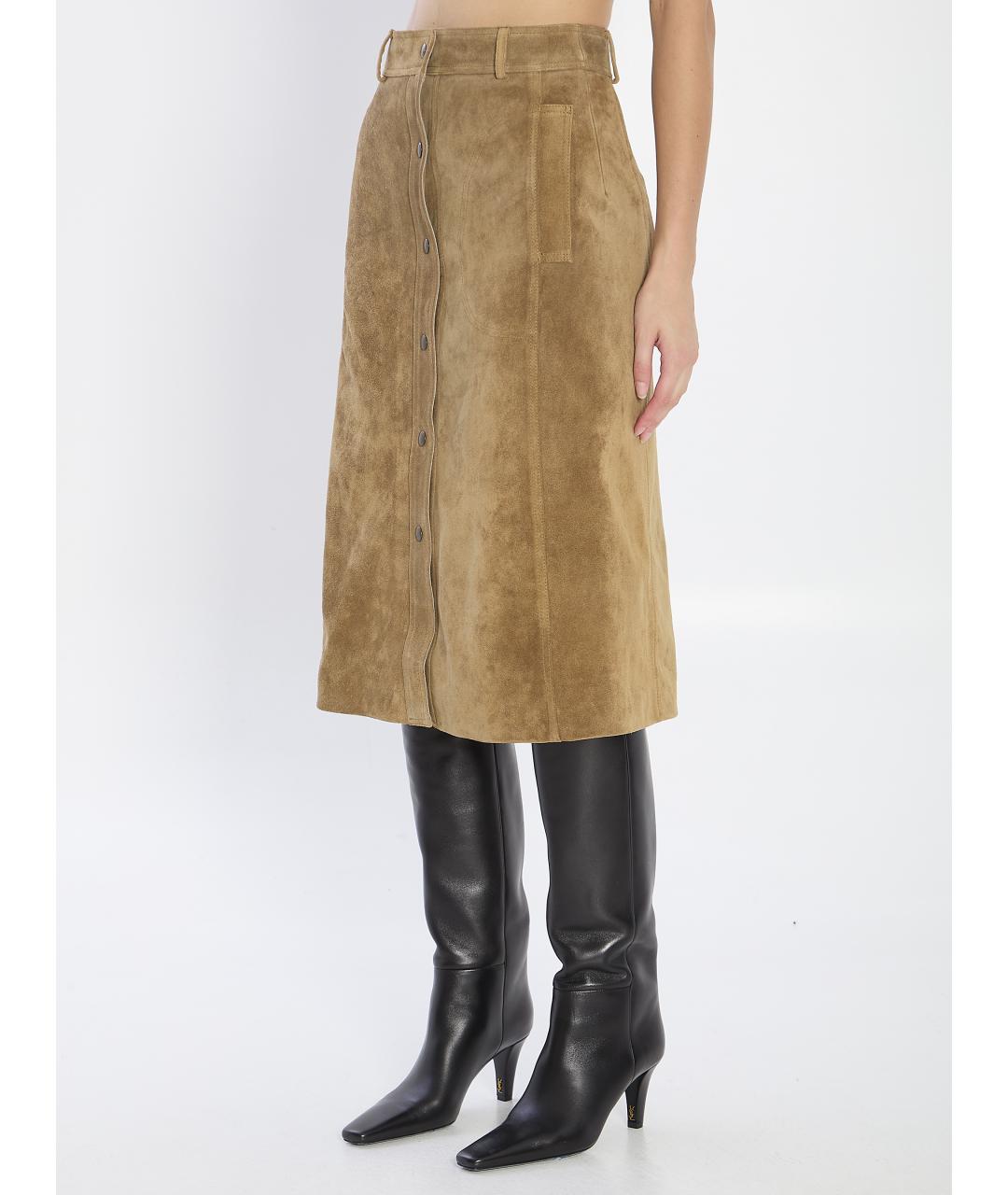 ARMA Зеленая замшевая юбка миди, фото 3