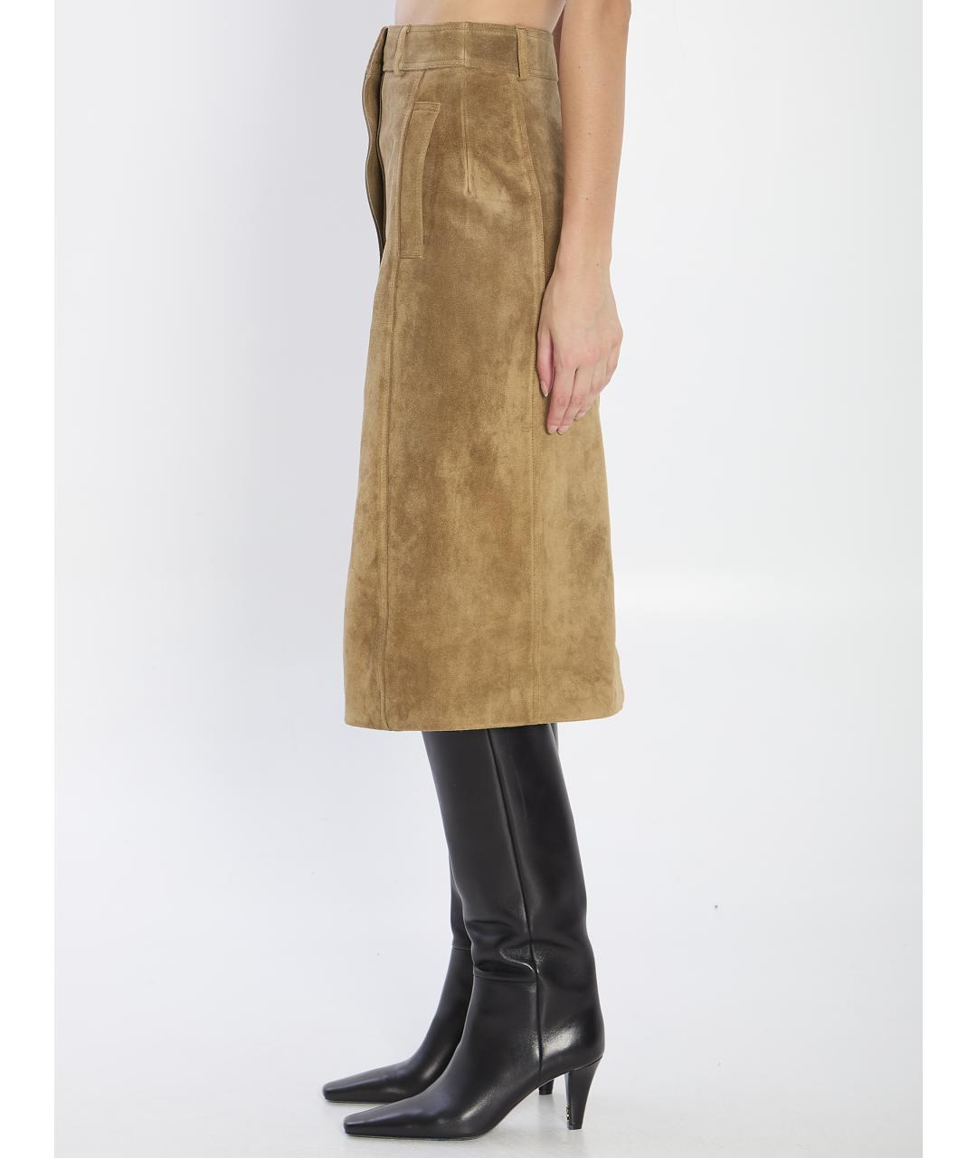 ARMA Зеленая замшевая юбка миди, фото 4