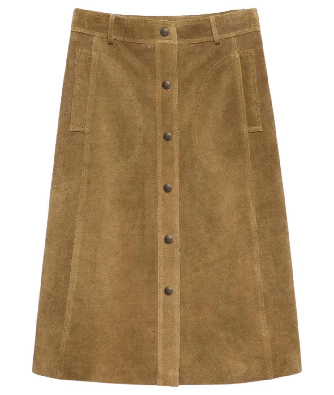 ARMA Зеленая замшевая юбка миди, фото 1