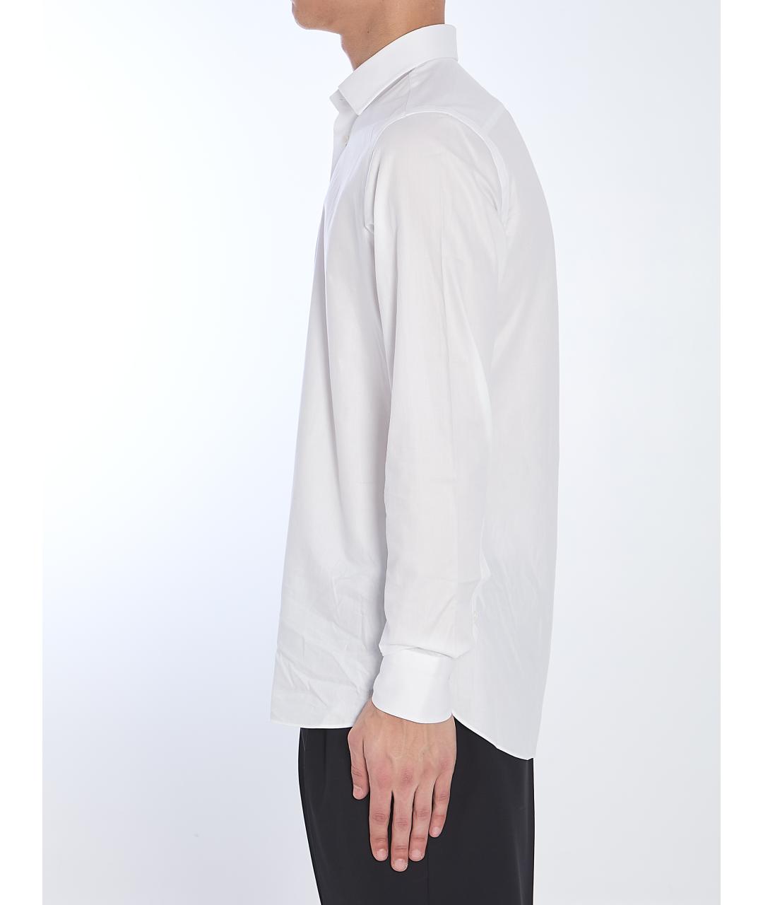 BORRIELLO Белая хлопковая кэжуал рубашка, фото 4