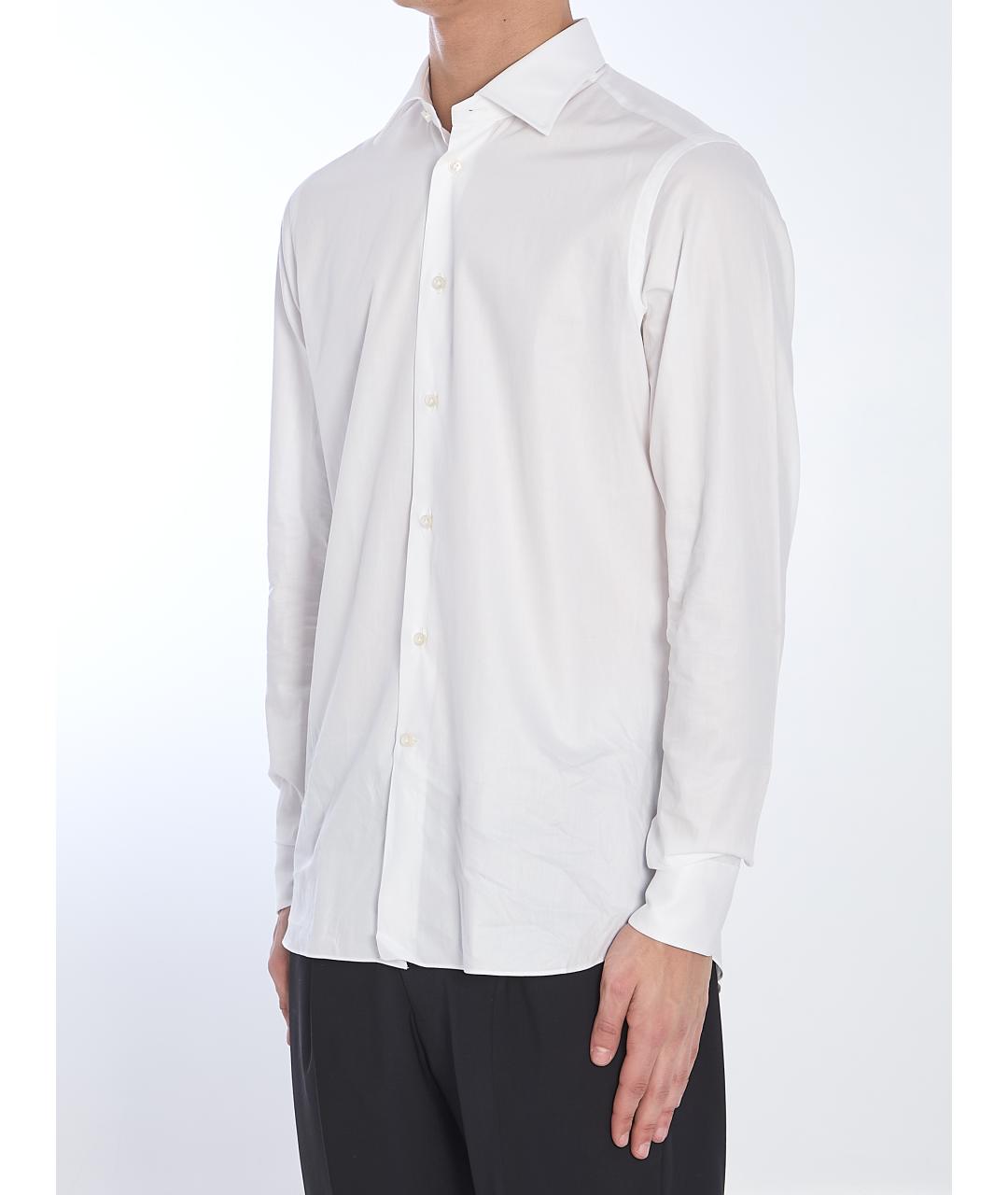 BORRIELLO Белая хлопковая кэжуал рубашка, фото 3
