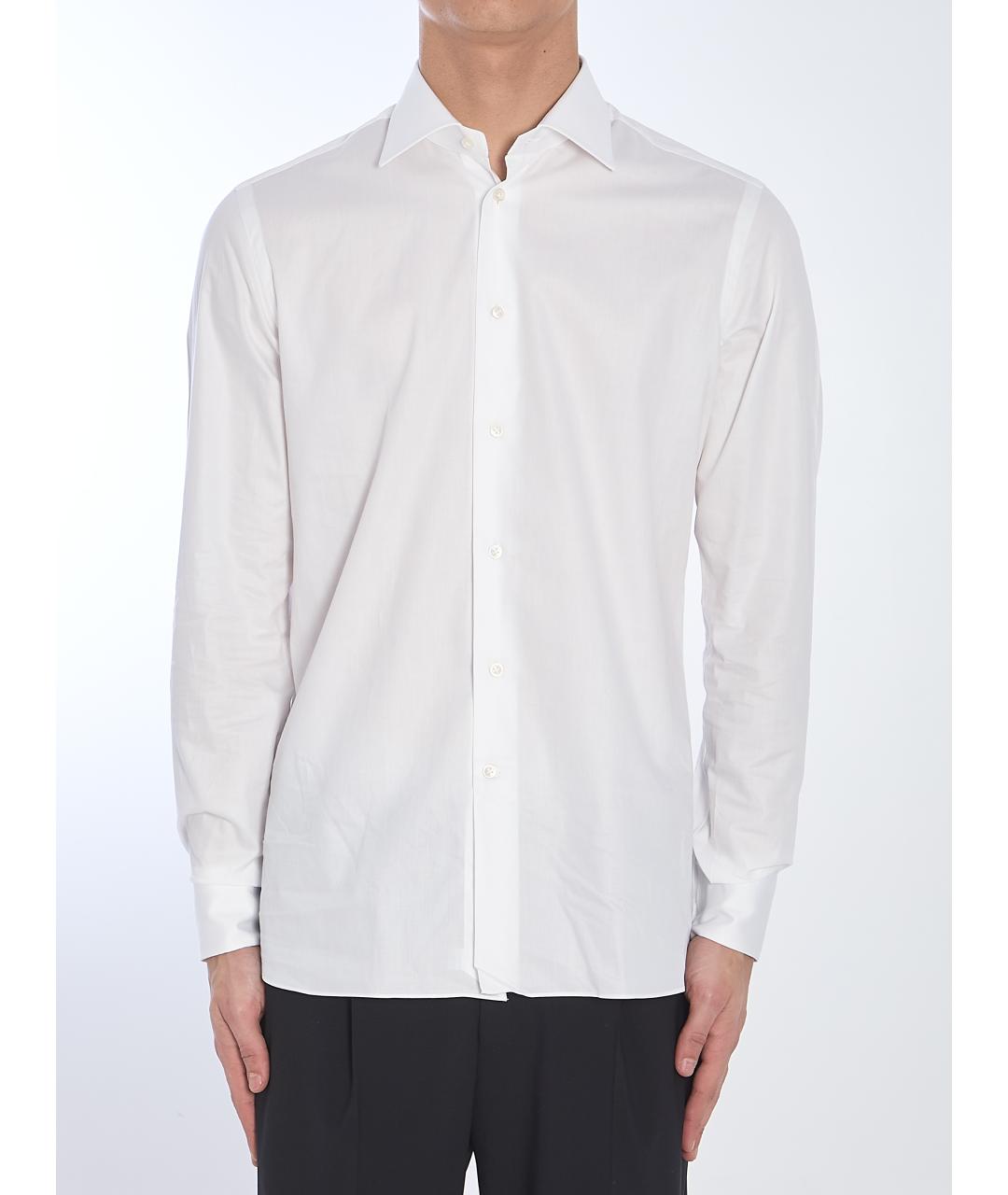 BORRIELLO Белая хлопковая кэжуал рубашка, фото 2