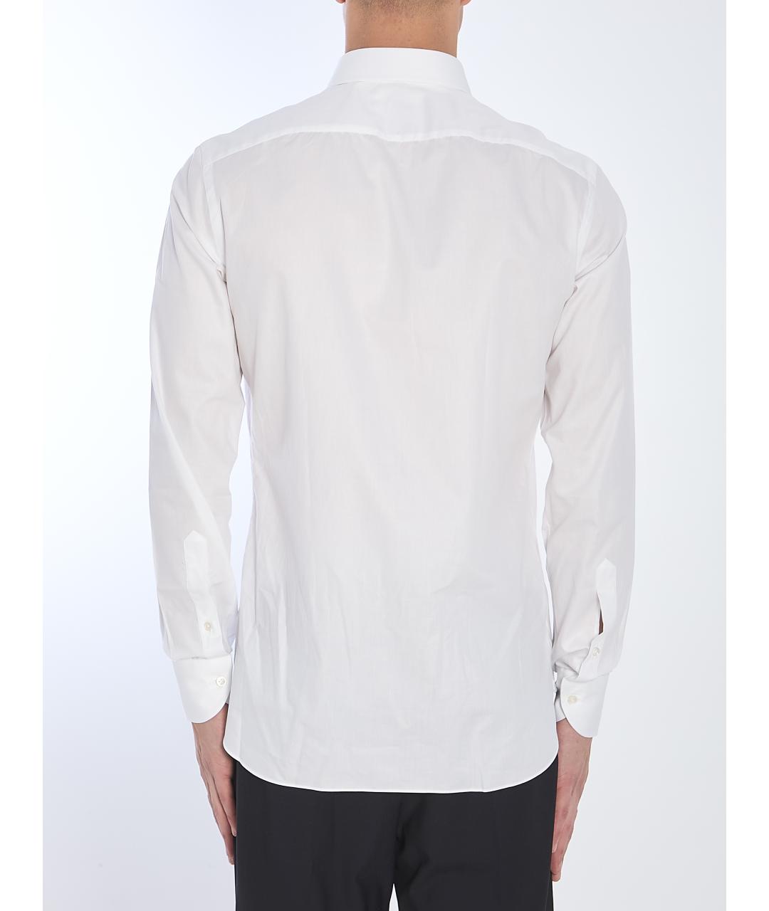 BORRIELLO Белая хлопковая кэжуал рубашка, фото 5