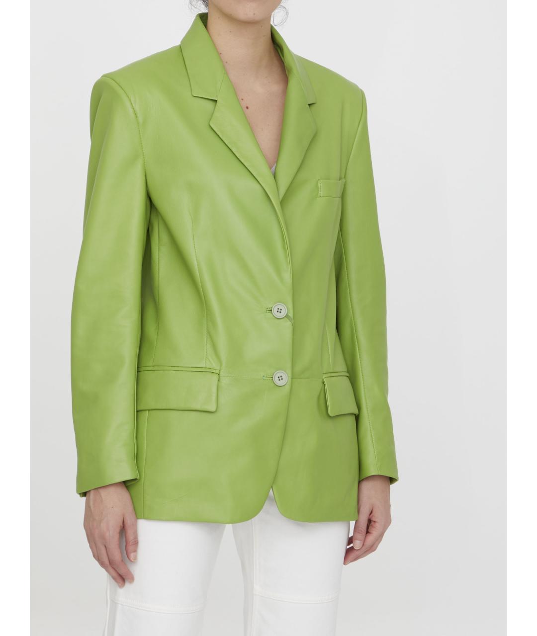 SALVATORE SANTORO Зеленый кожаный жакет/пиджак, фото 3