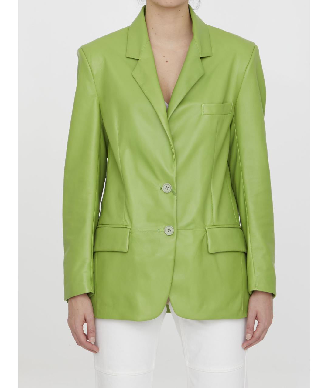 SALVATORE SANTORO Зеленый кожаный жакет/пиджак, фото 2