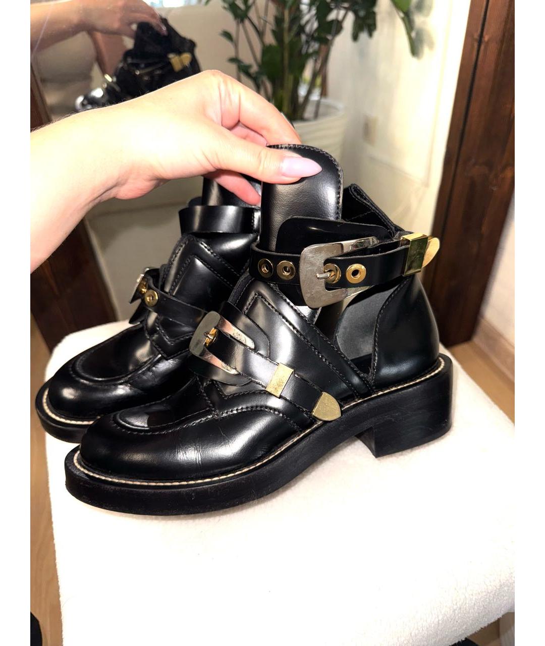 BALENCIAGA Черные кожаные ботинки, фото 4