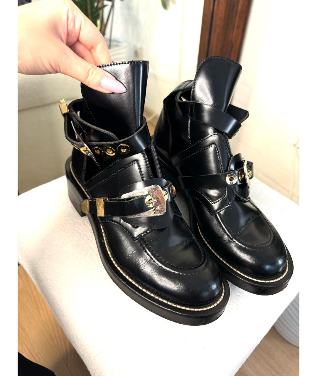 BALENCIAGA Черные кожаные ботинки, фото 6