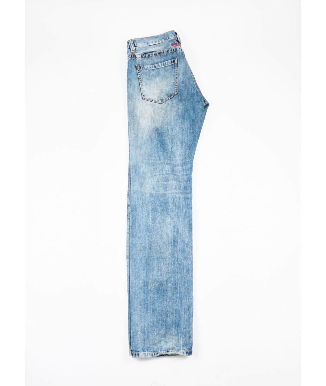 PHILIPP PLEIN Синие хлопковые прямые джинсы, фото 3