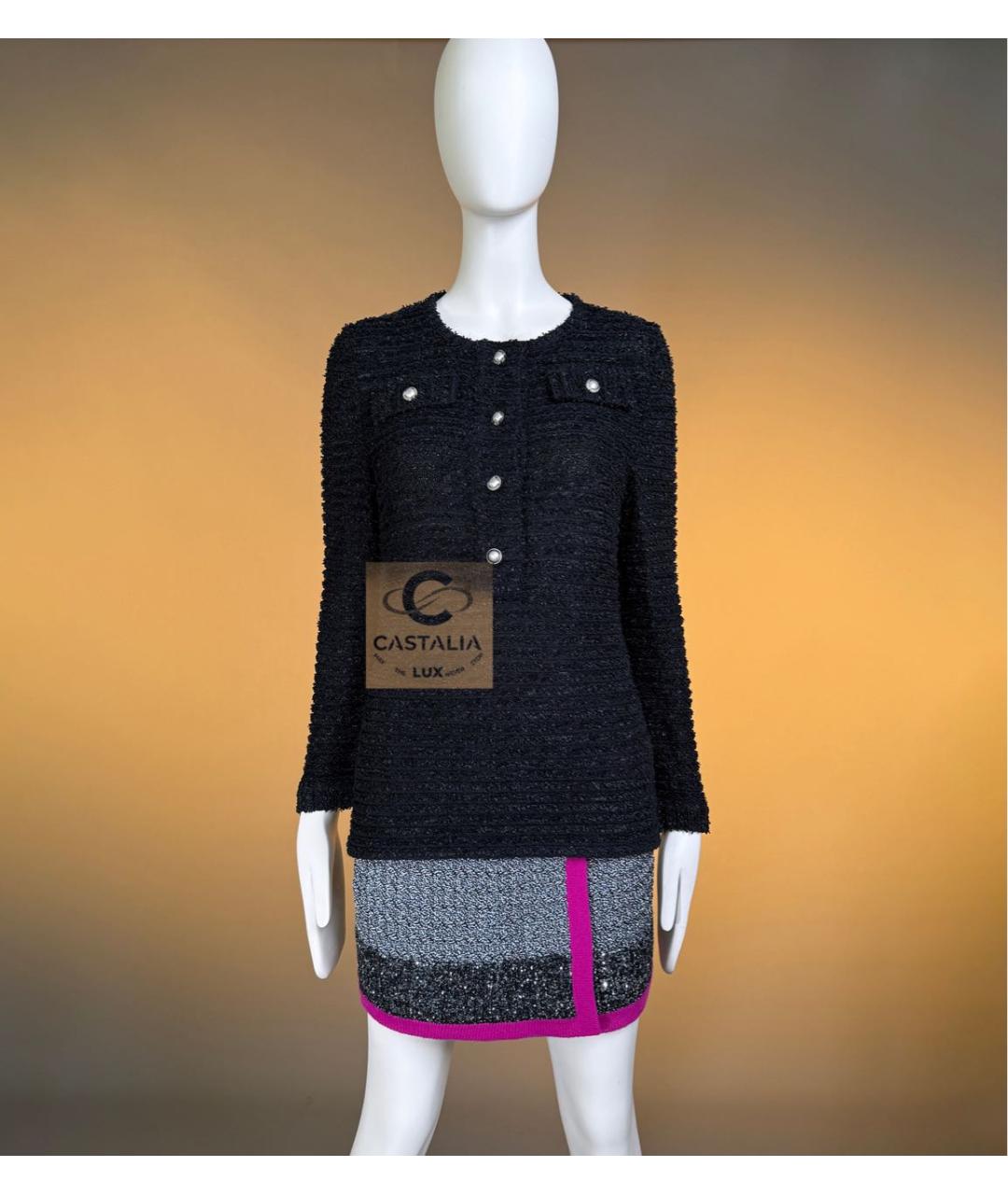 CHANEL Черный твидовый джемпер / свитер, фото 8
