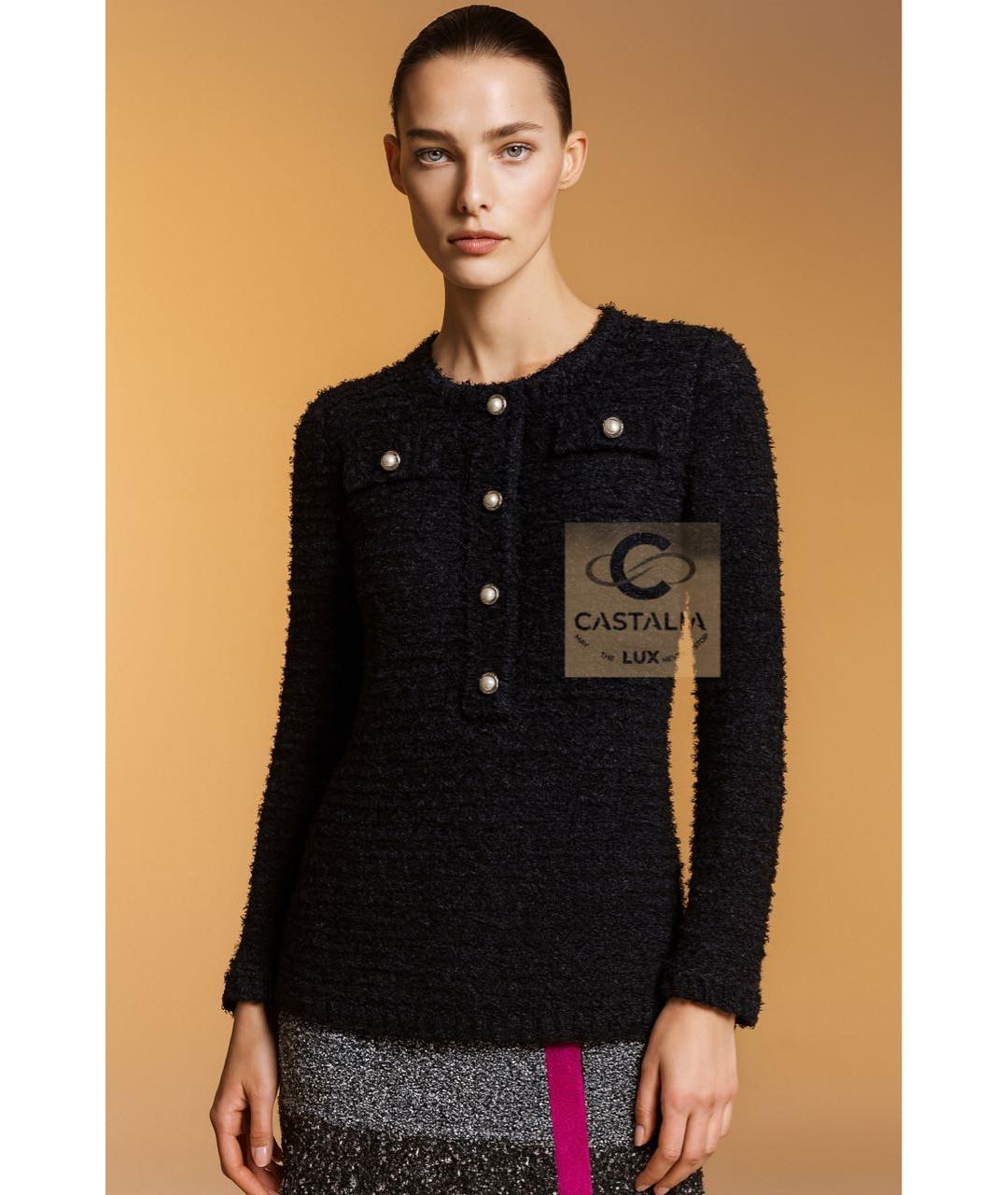 CHANEL Черный твидовый джемпер / свитер, фото 3