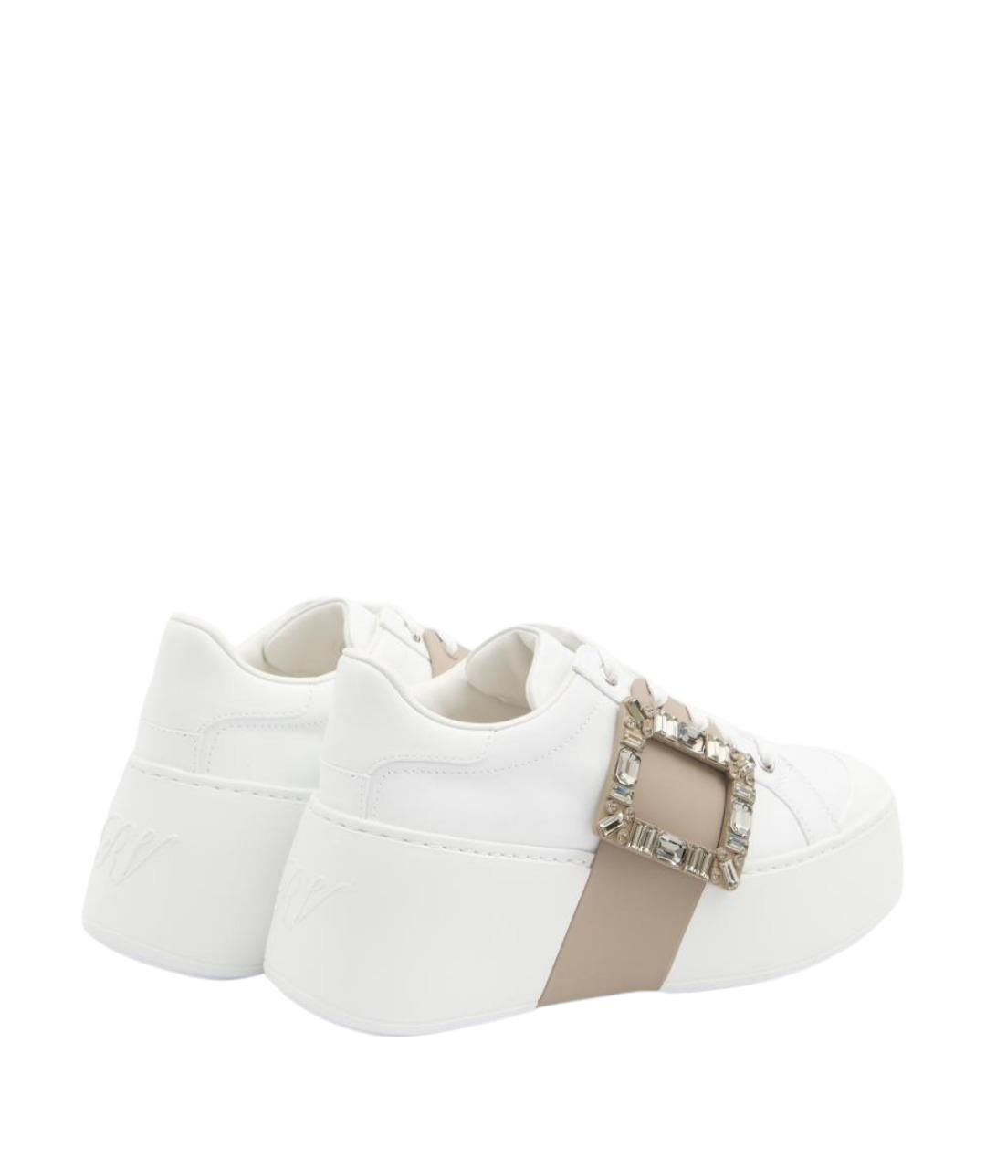 ROGER VIVIER Белые кожаные кроссовки, фото 3