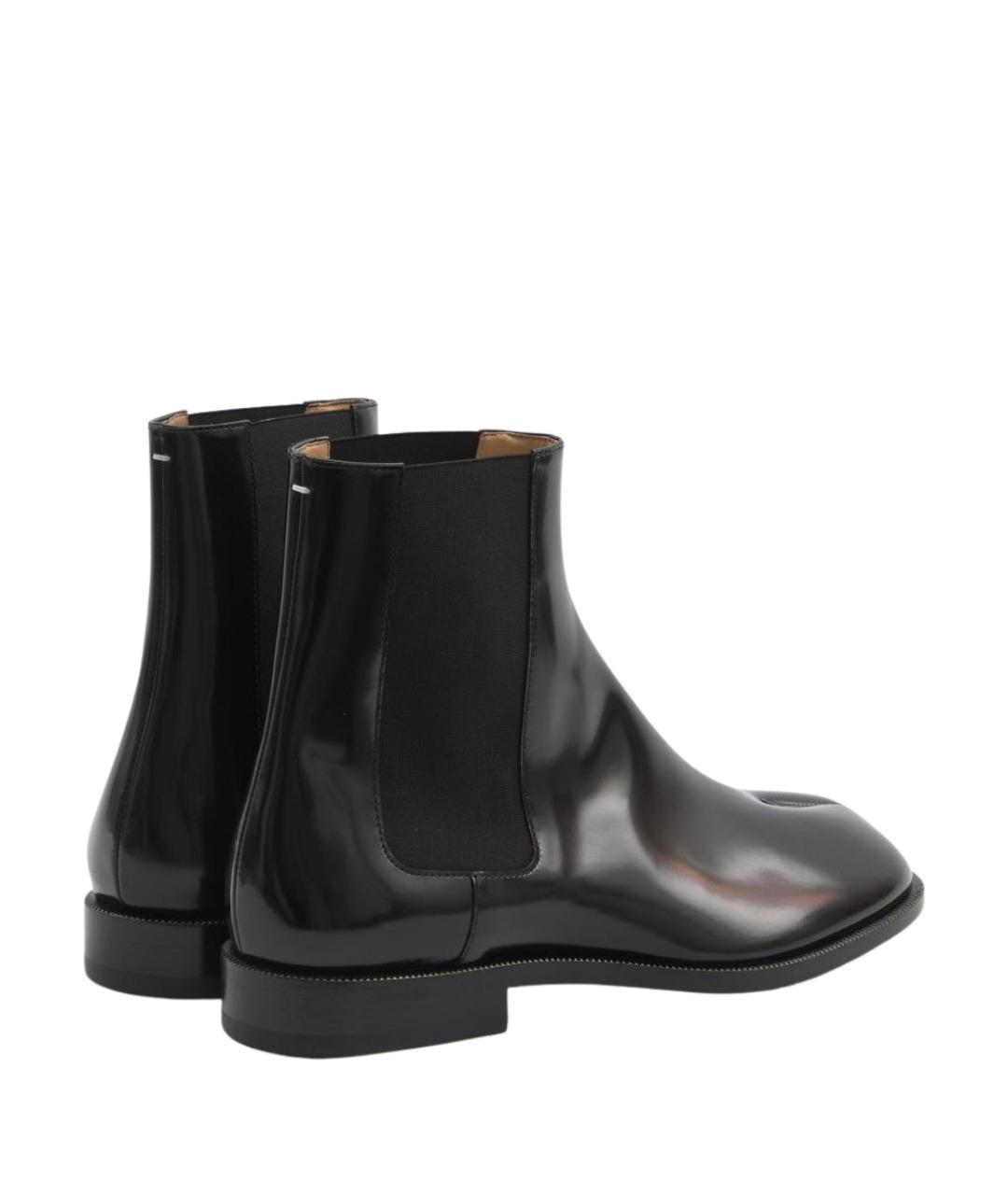 MAISON MARGIELA Черные кожаные низкие ботинки, фото 3