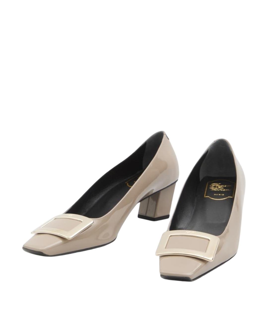 ROGER VIVIER Бежевые кожаные туфли, фото 5