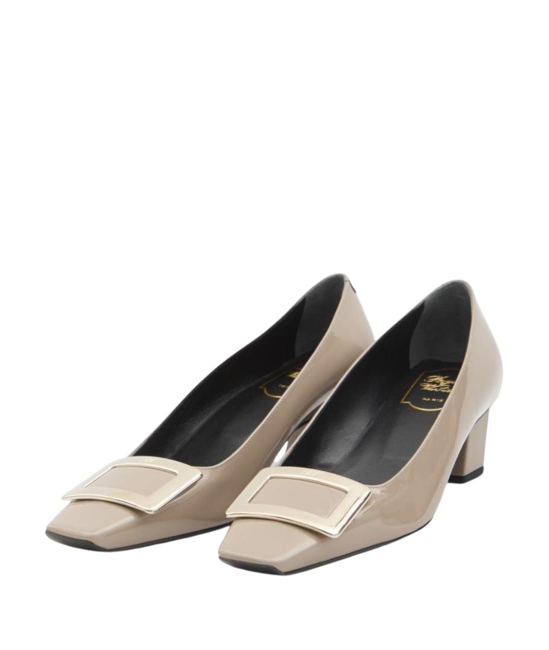ROGER VIVIER Бежевые кожаные туфли, фото 2