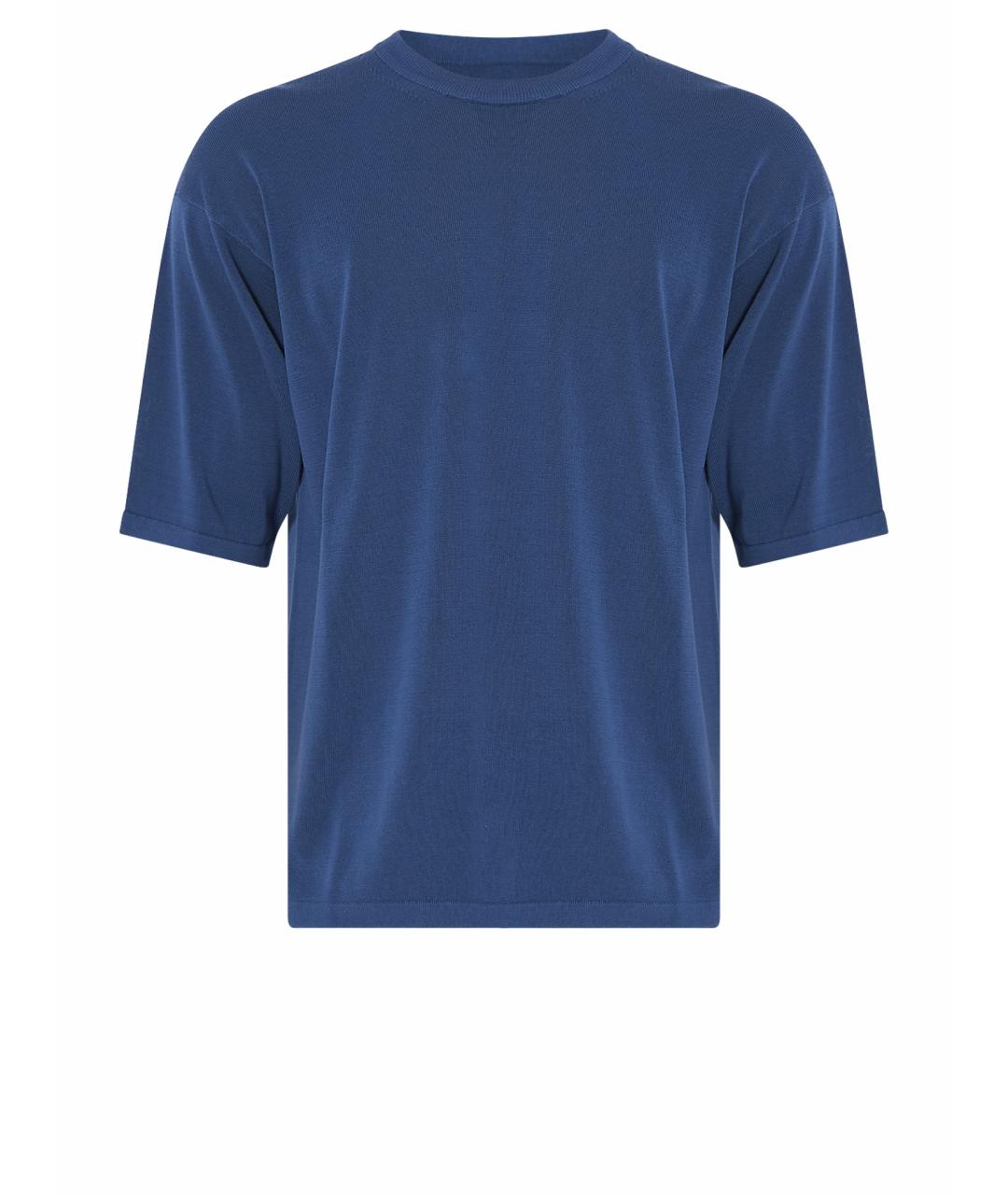 ROBERTO COLLINA Синяя хлопковая футболка, фото 1