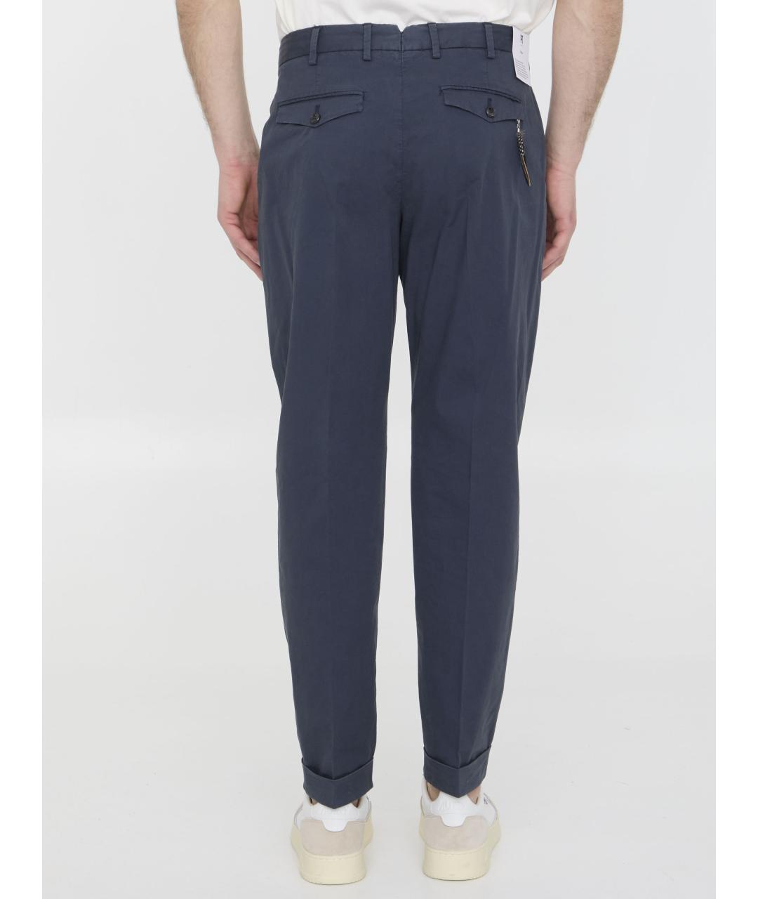 PT TORINO Синие хлопковые повседневные брюки, фото 5