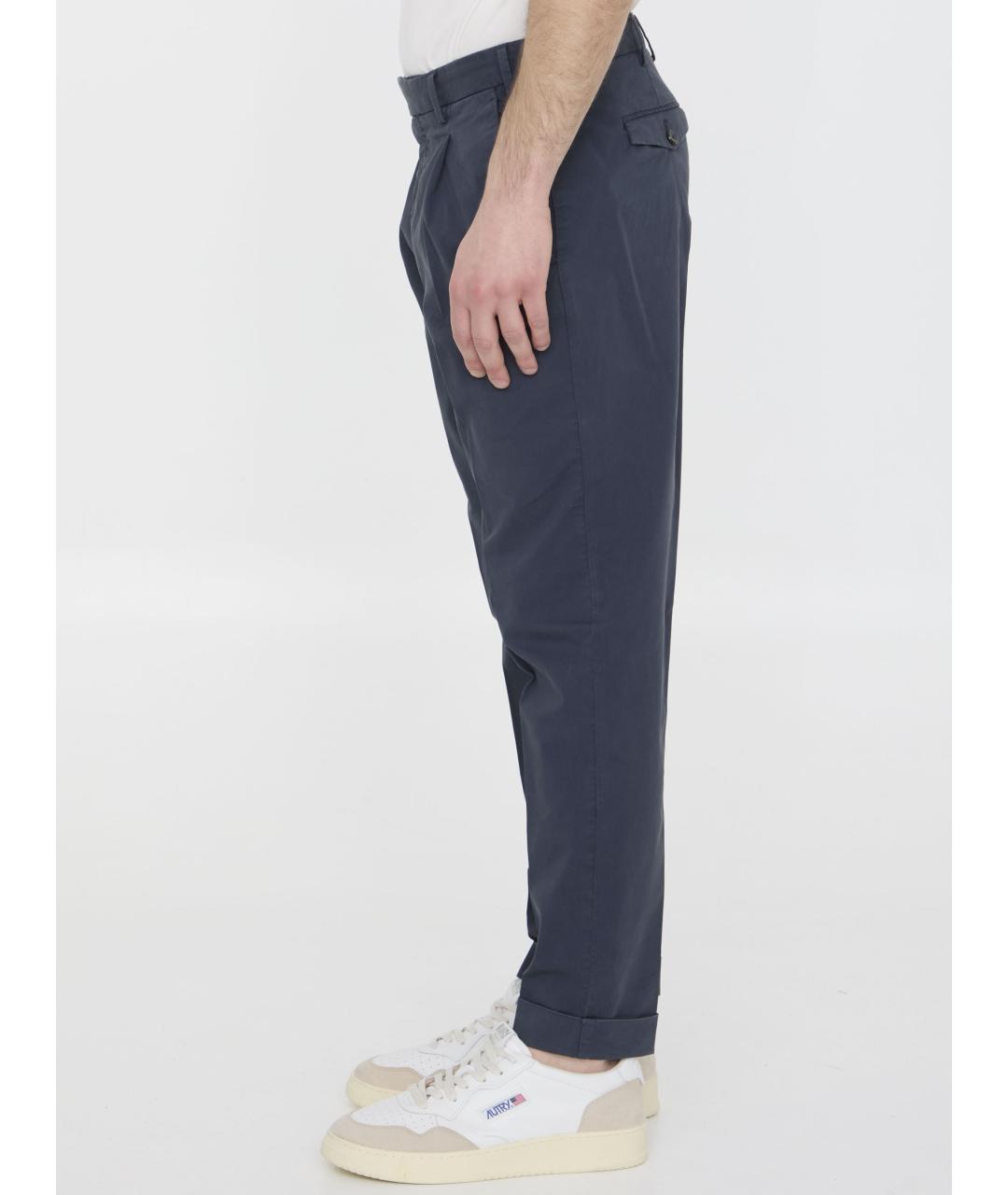 PT TORINO Синие хлопковые повседневные брюки, фото 4