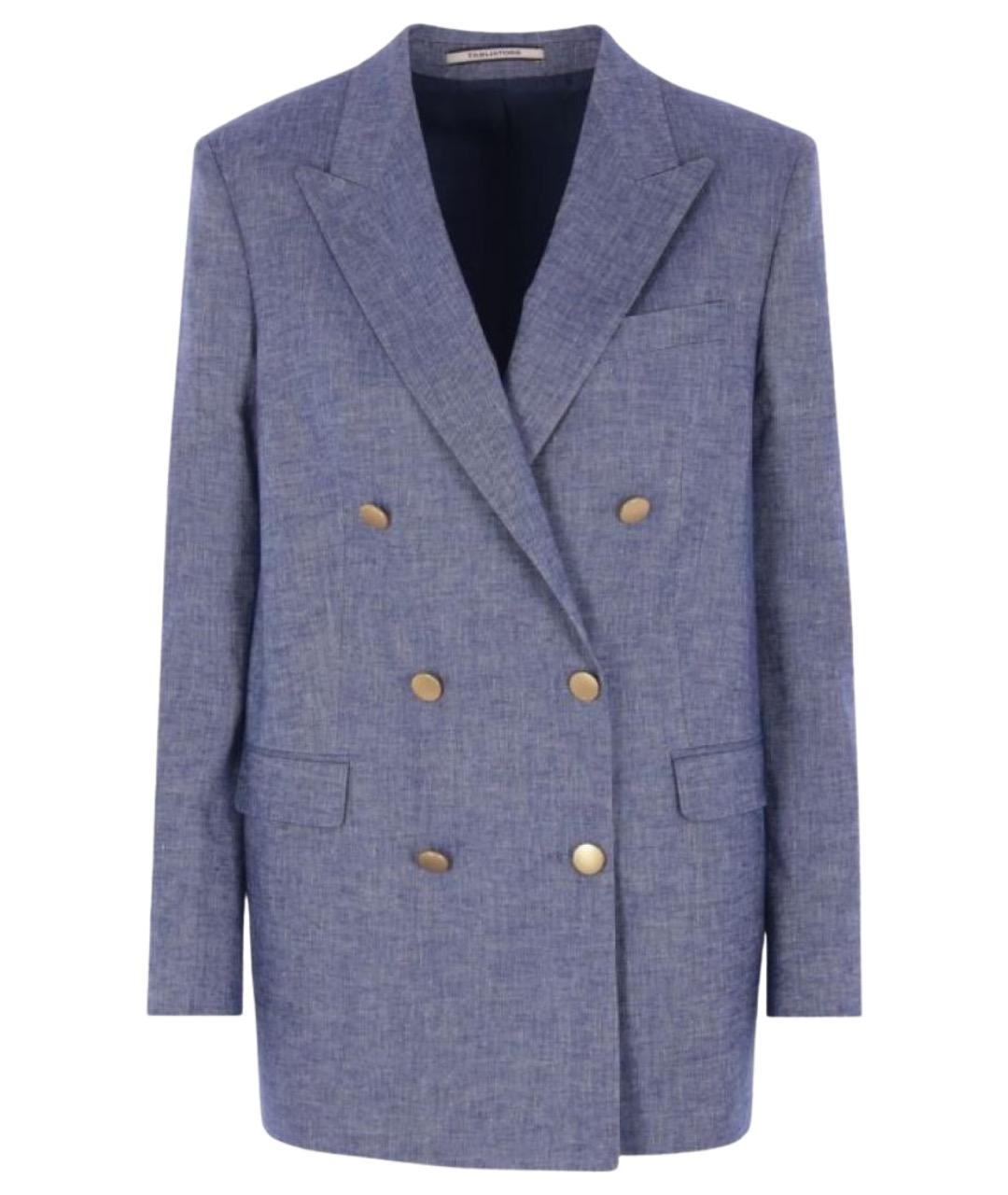 TAGLIATORE Голубой льняной жакет/пиджак, фото 1