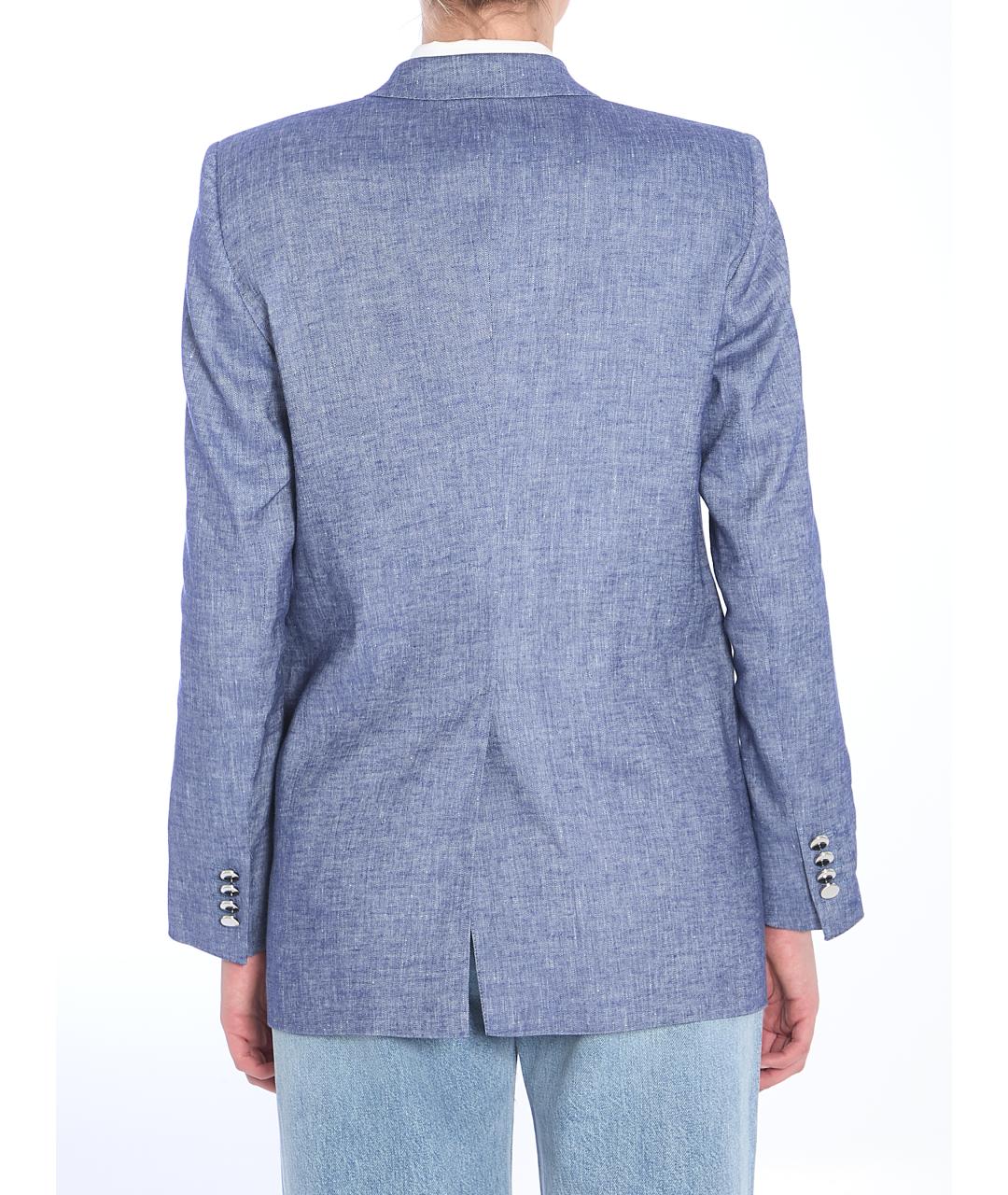 TAGLIATORE Голубой льняной жакет/пиджак, фото 5