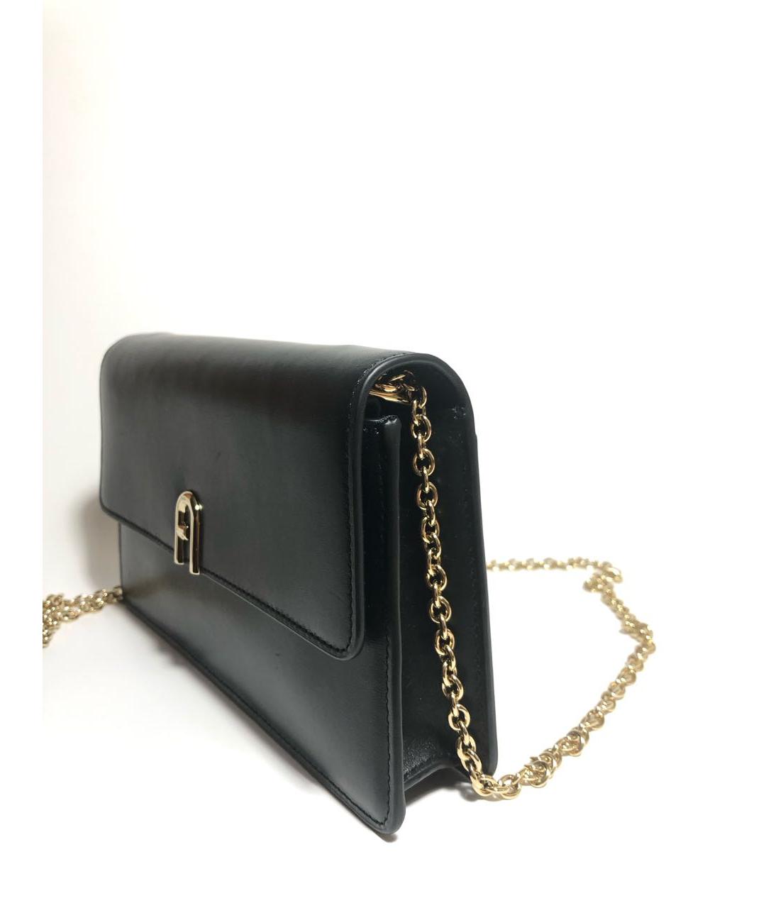 FURLA Черная кожаная сумка через плечо, фото 2