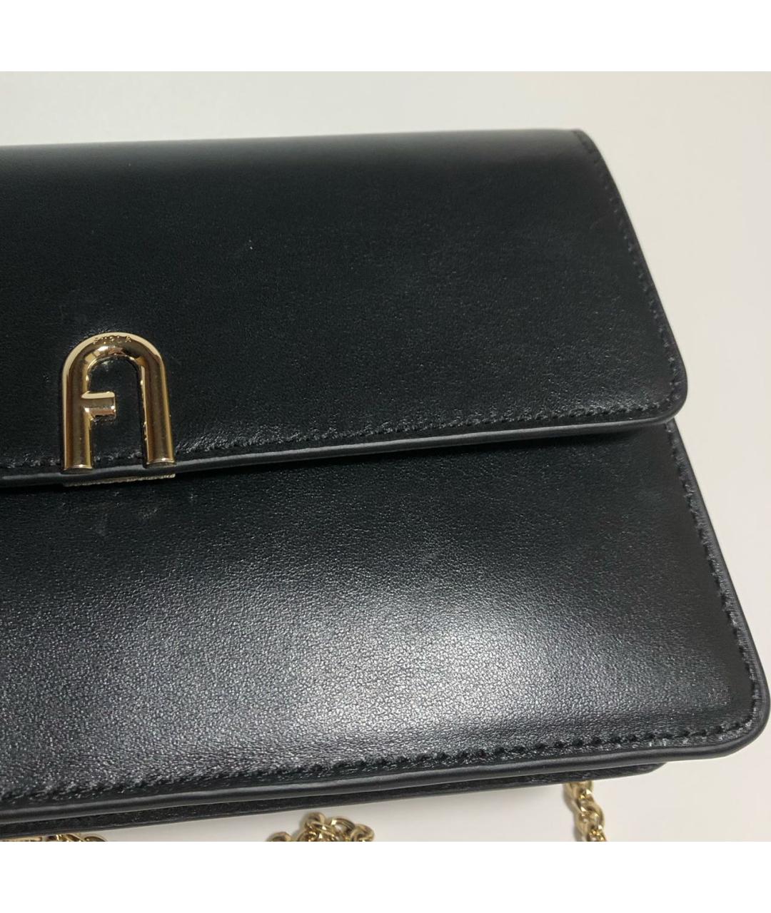FURLA Черная кожаная сумка через плечо, фото 6