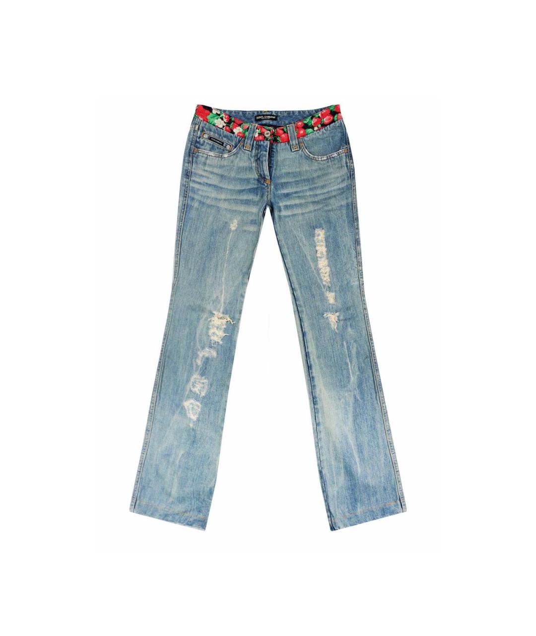DOLCE&GABBANA Синие хлопковые прямые джинсы, фото 7