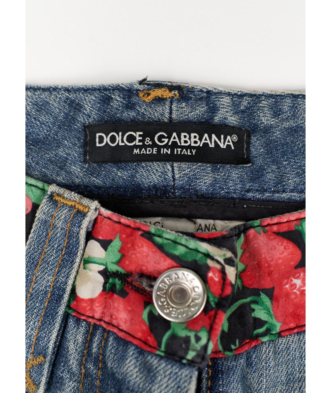 DOLCE&GABBANA Синие хлопковые прямые джинсы, фото 3