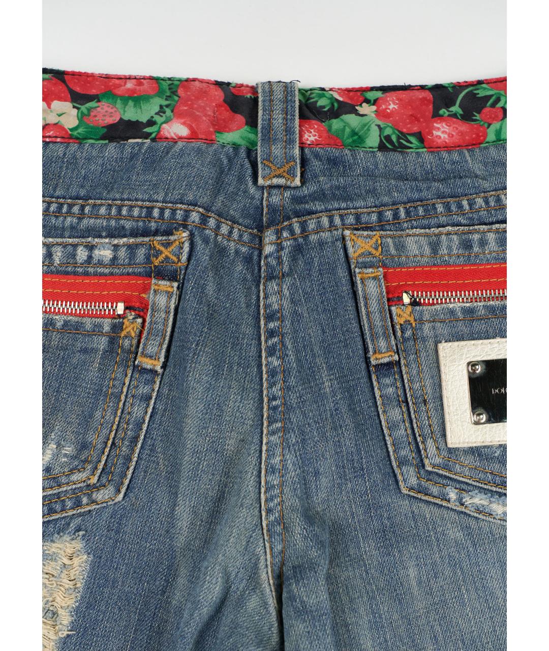DOLCE&GABBANA Синие хлопковые прямые джинсы, фото 5