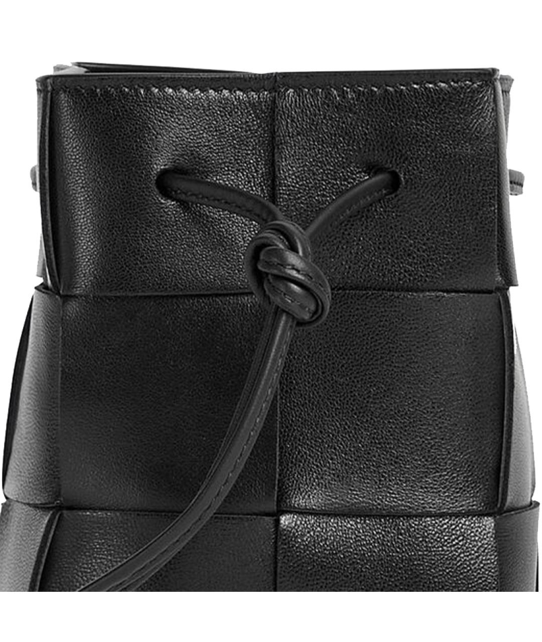 BOTTEGA VENETA Черная кожаная сумка через плечо, фото 5