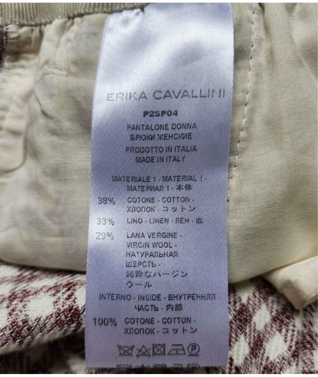 ERIKA CAVALLINI Коричневые льняные брюки широкие, фото 4