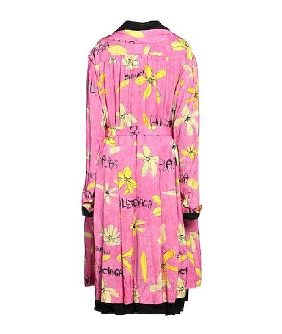BALENCIAGA Розовое шелковое повседневное платье, фото 2