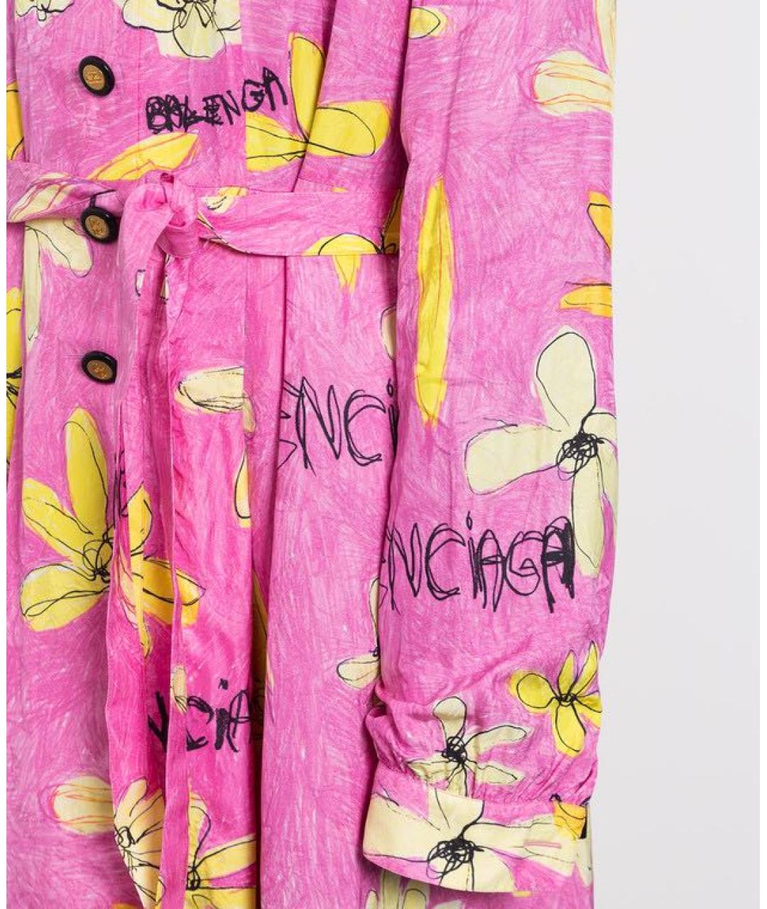 BALENCIAGA Розовое шелковое повседневное платье, фото 3