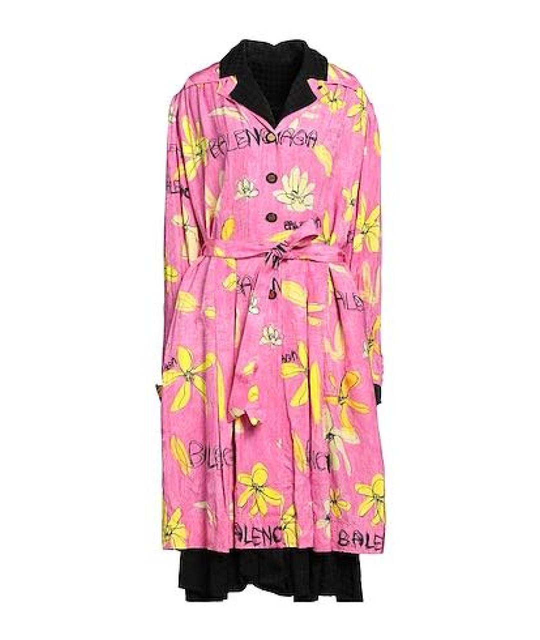 BALENCIAGA Розовое шелковое повседневное платье, фото 9