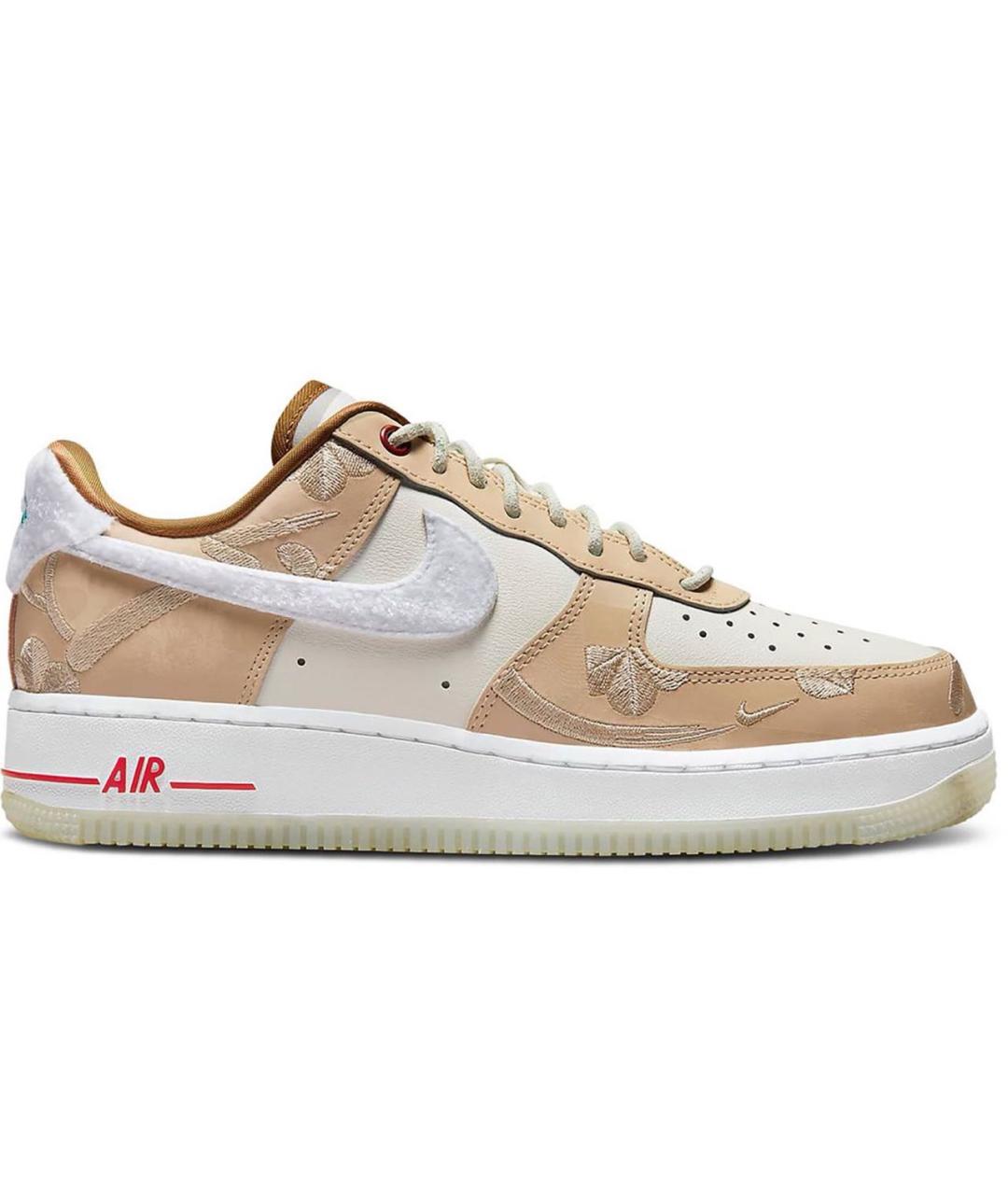 NIKE Бежевые кожаные кроссовки, фото 1