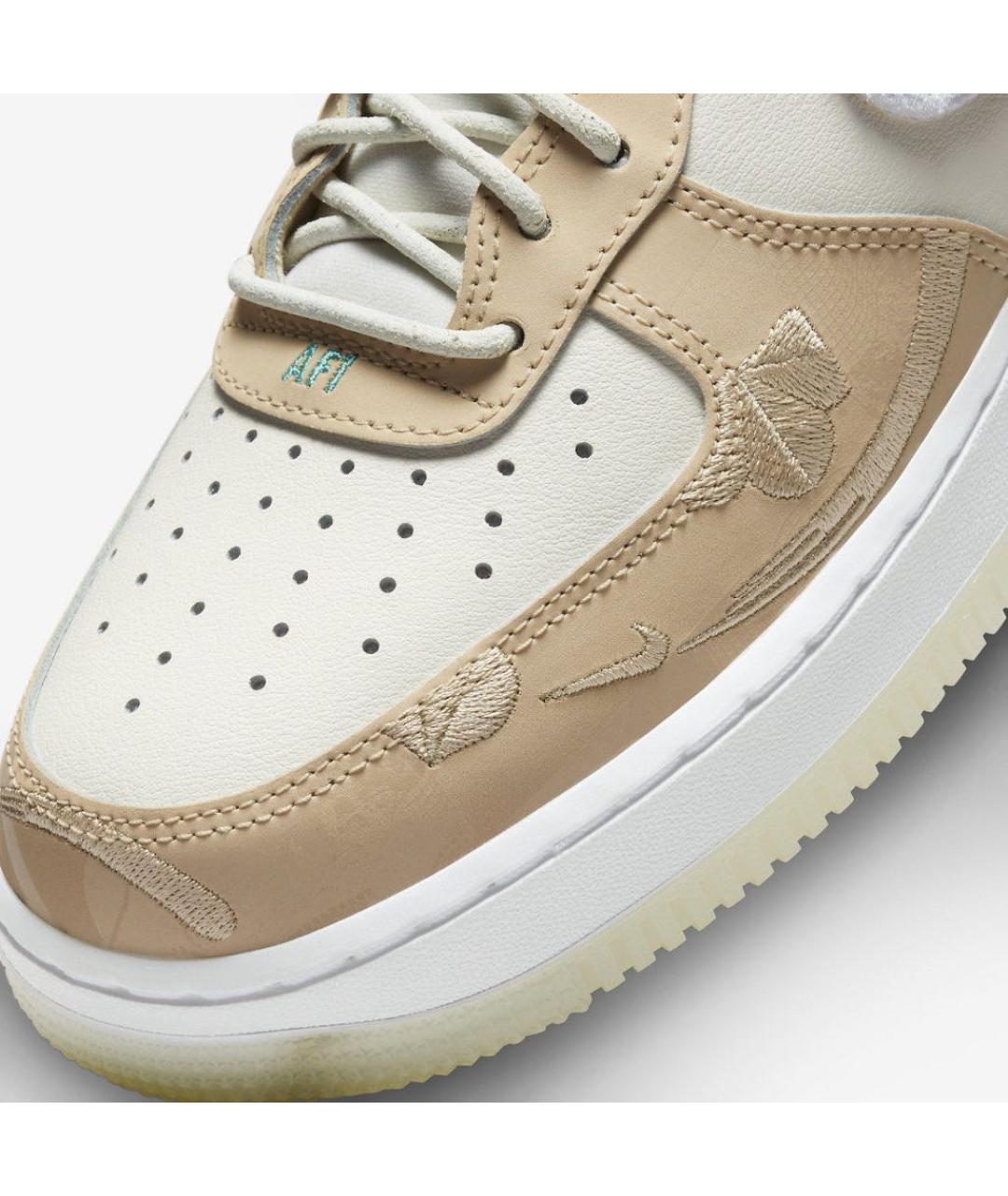 NIKE Бежевые кожаные кроссовки, фото 6