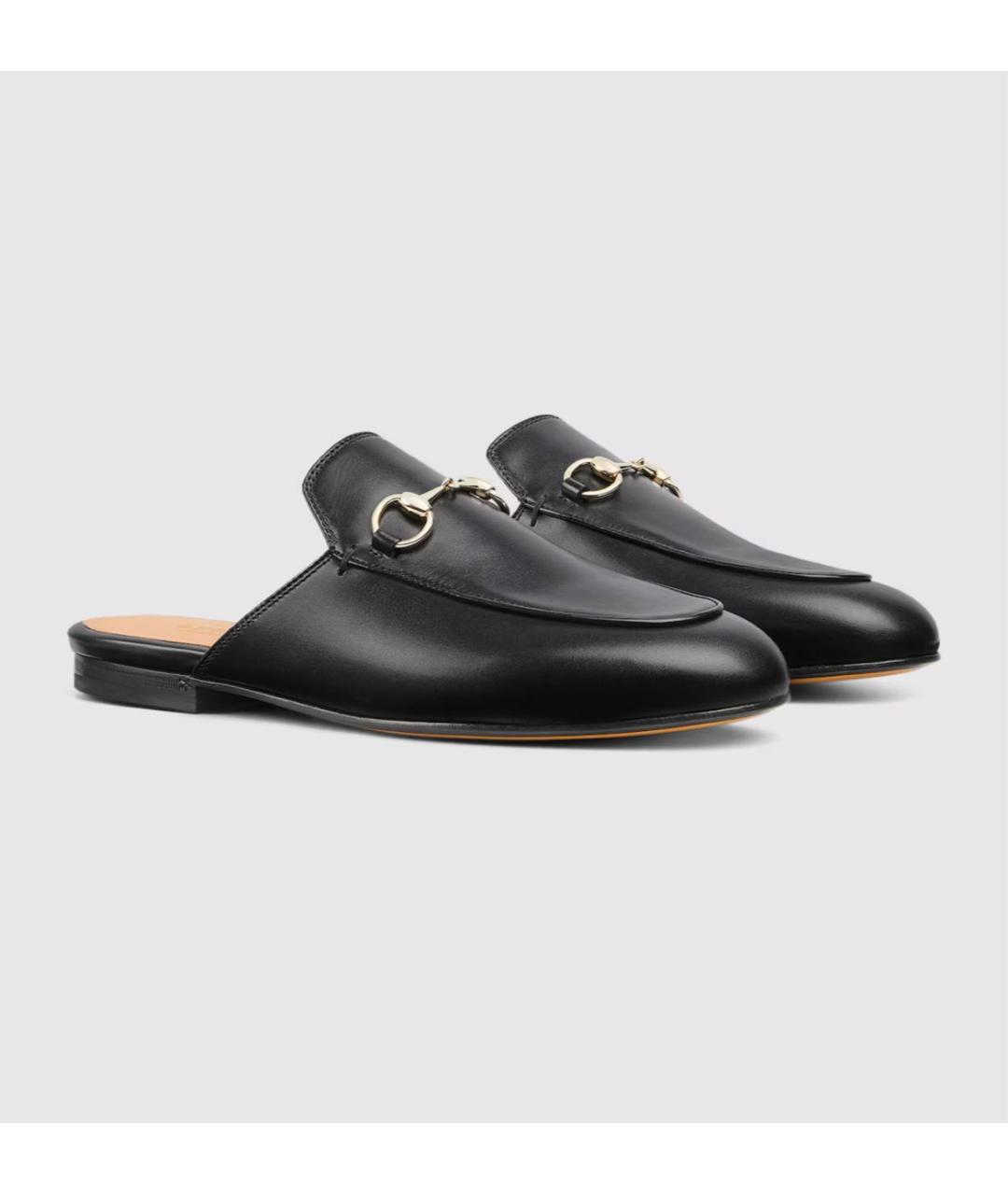 GUCCI Черные кожаные мюли, фото 2