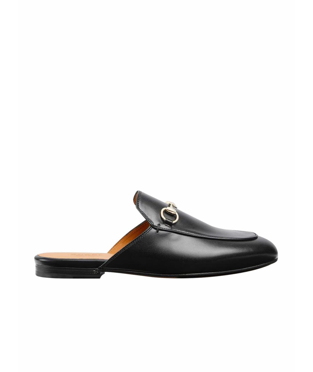 GUCCI Черные кожаные мюли, фото 1