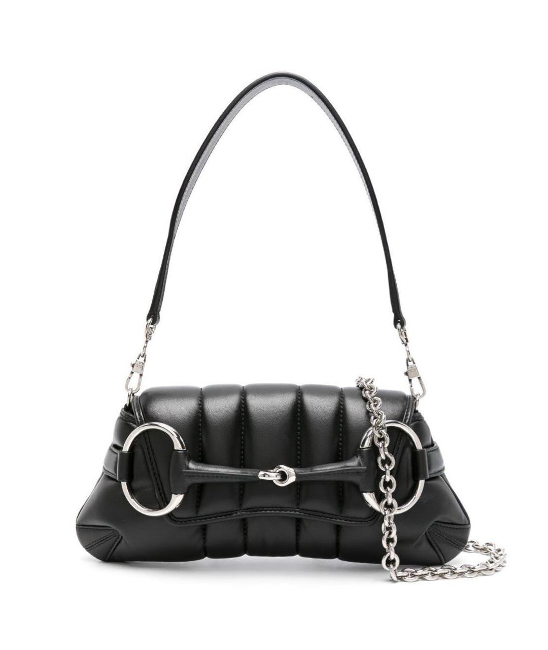 GUCCI Черная кожаная сумка через плечо, фото 1