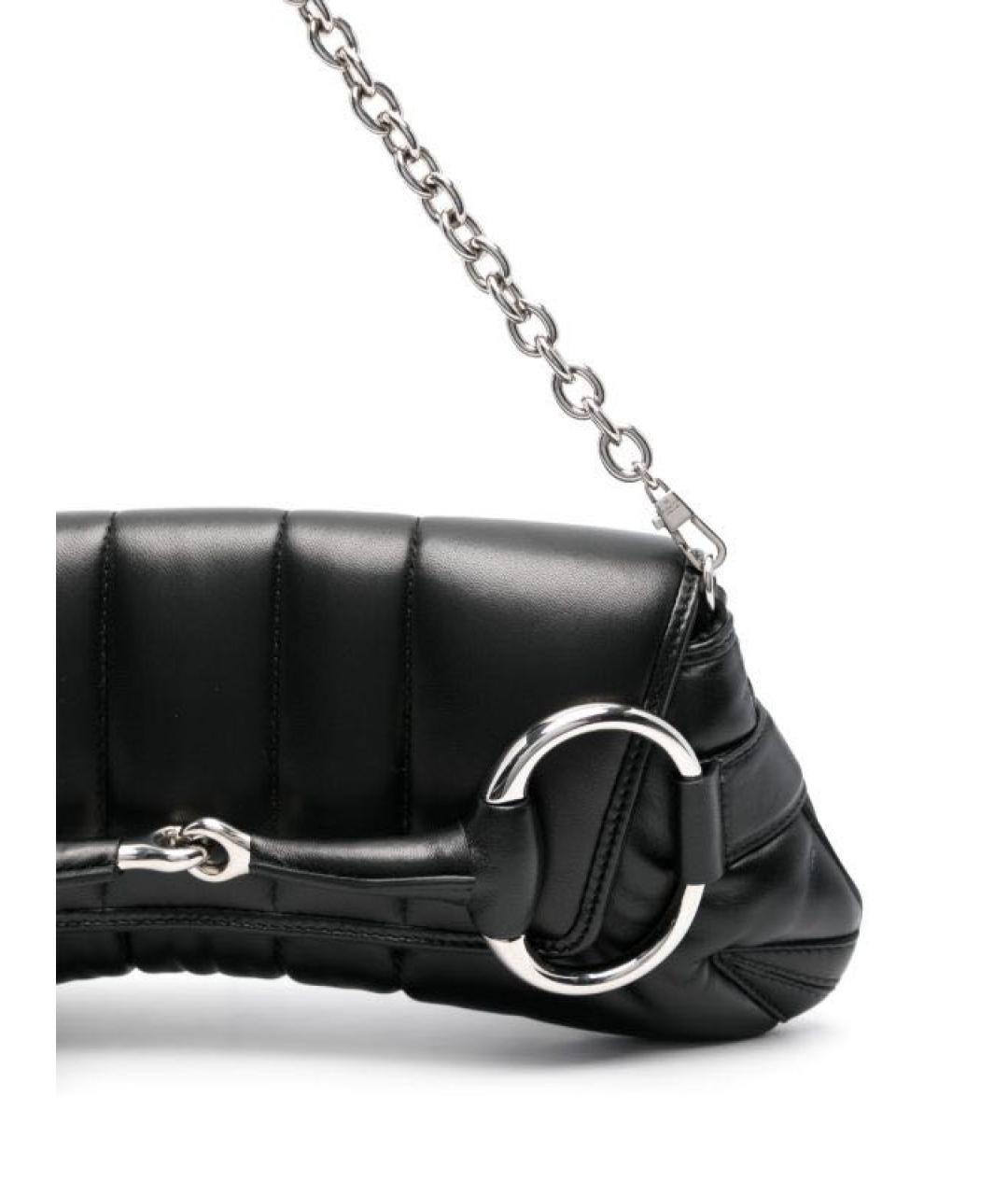 GUCCI Черная кожаная сумка через плечо, фото 5