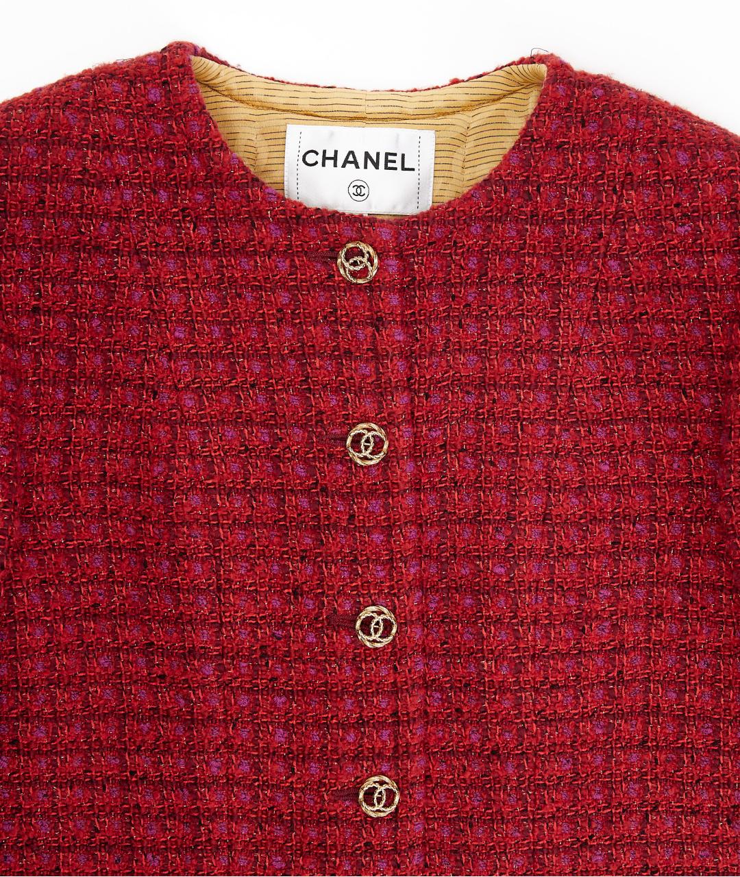 CHANEL Красный шерстяной жакет/пиджак, фото 3