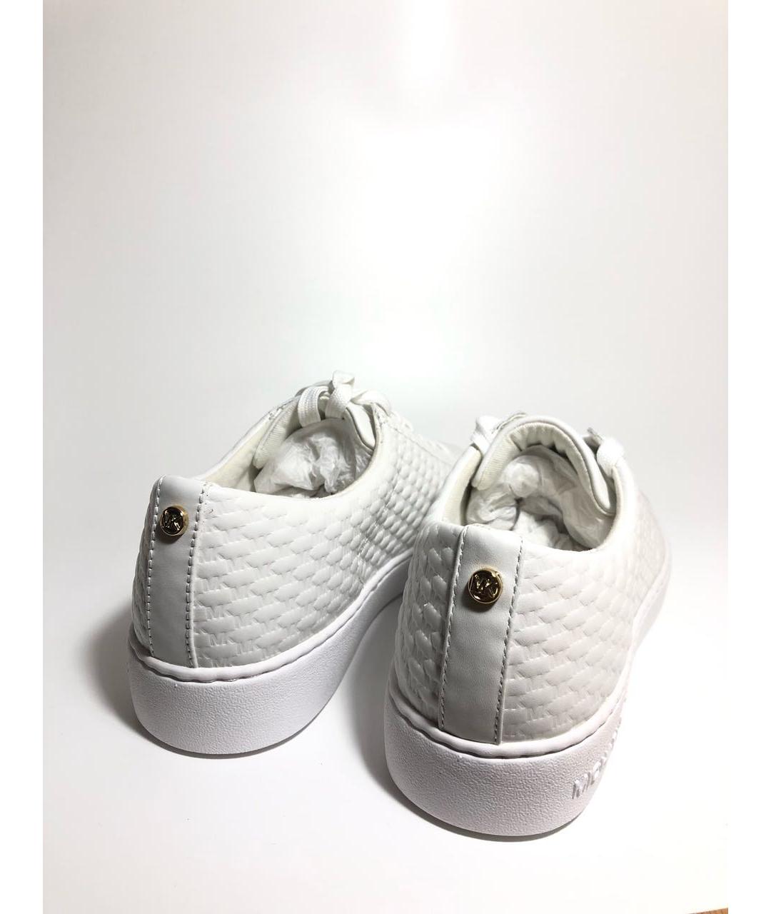 MICHAEL KORS Белые кожаные кеды, фото 4
