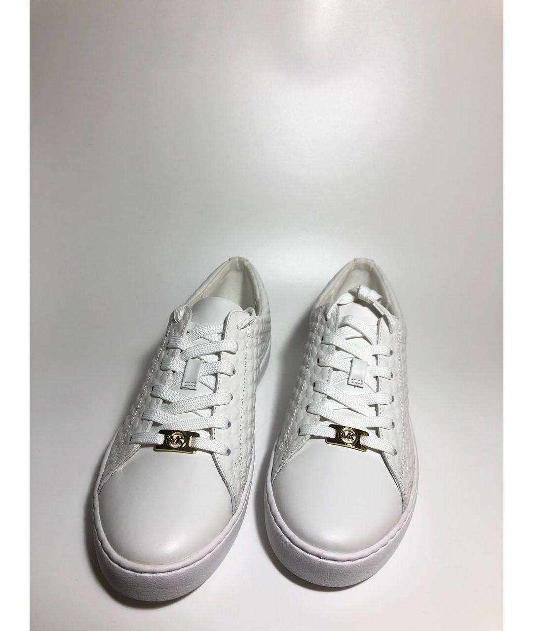 MICHAEL KORS Белые кожаные кеды, фото 2