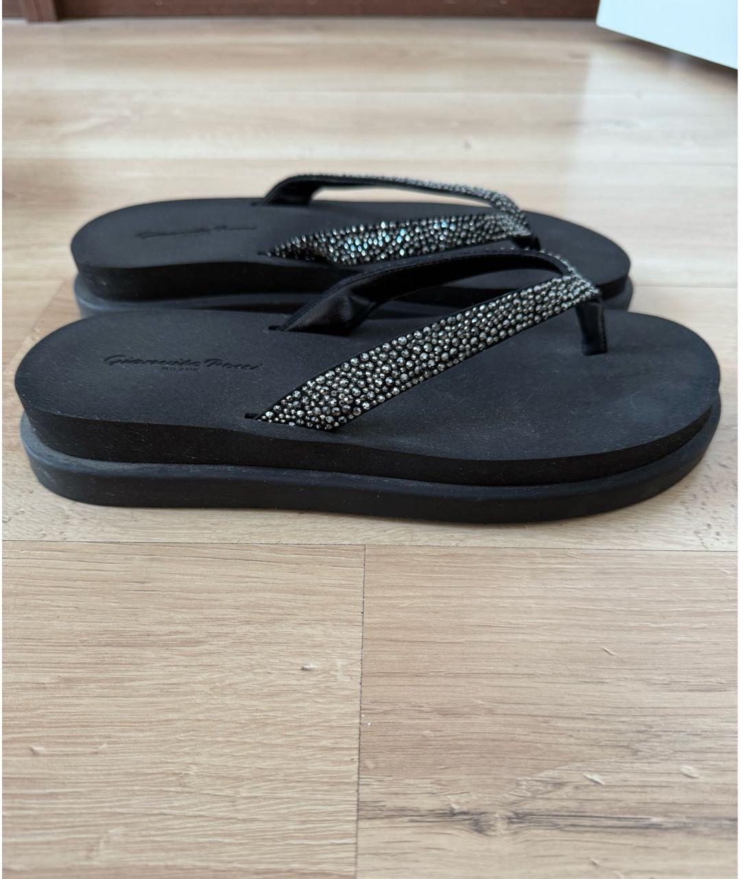 GIANVITO ROSSI Черные шлепанцы, фото 5