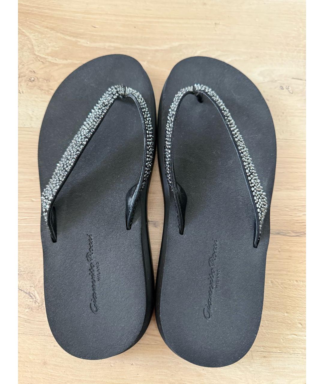 GIANVITO ROSSI Черные шлепанцы, фото 3