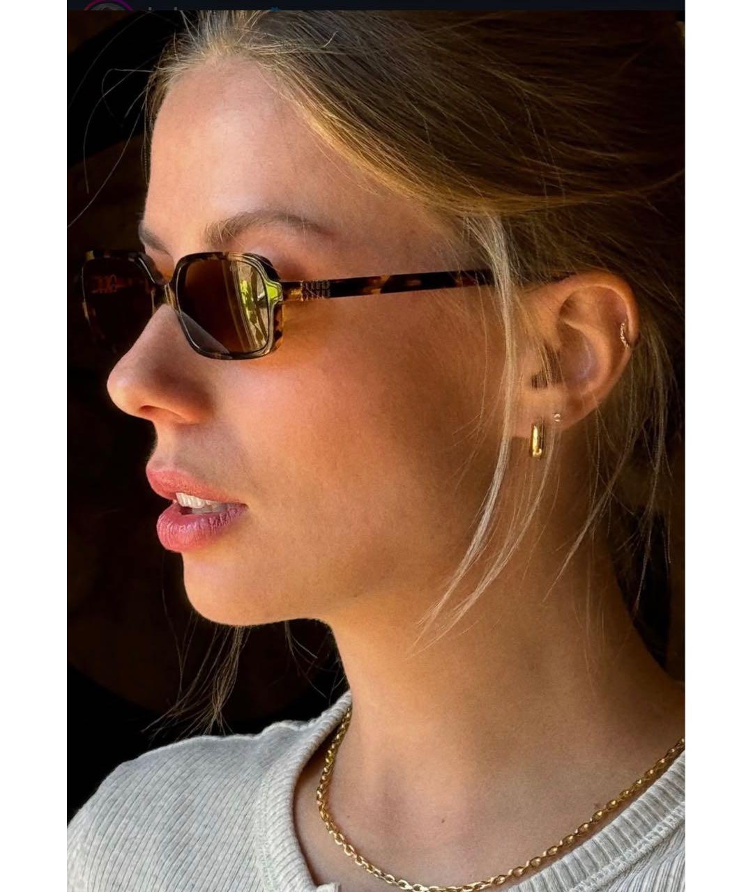 MIU MIU Коричневые пластиковые солнцезащитные очки, фото 2