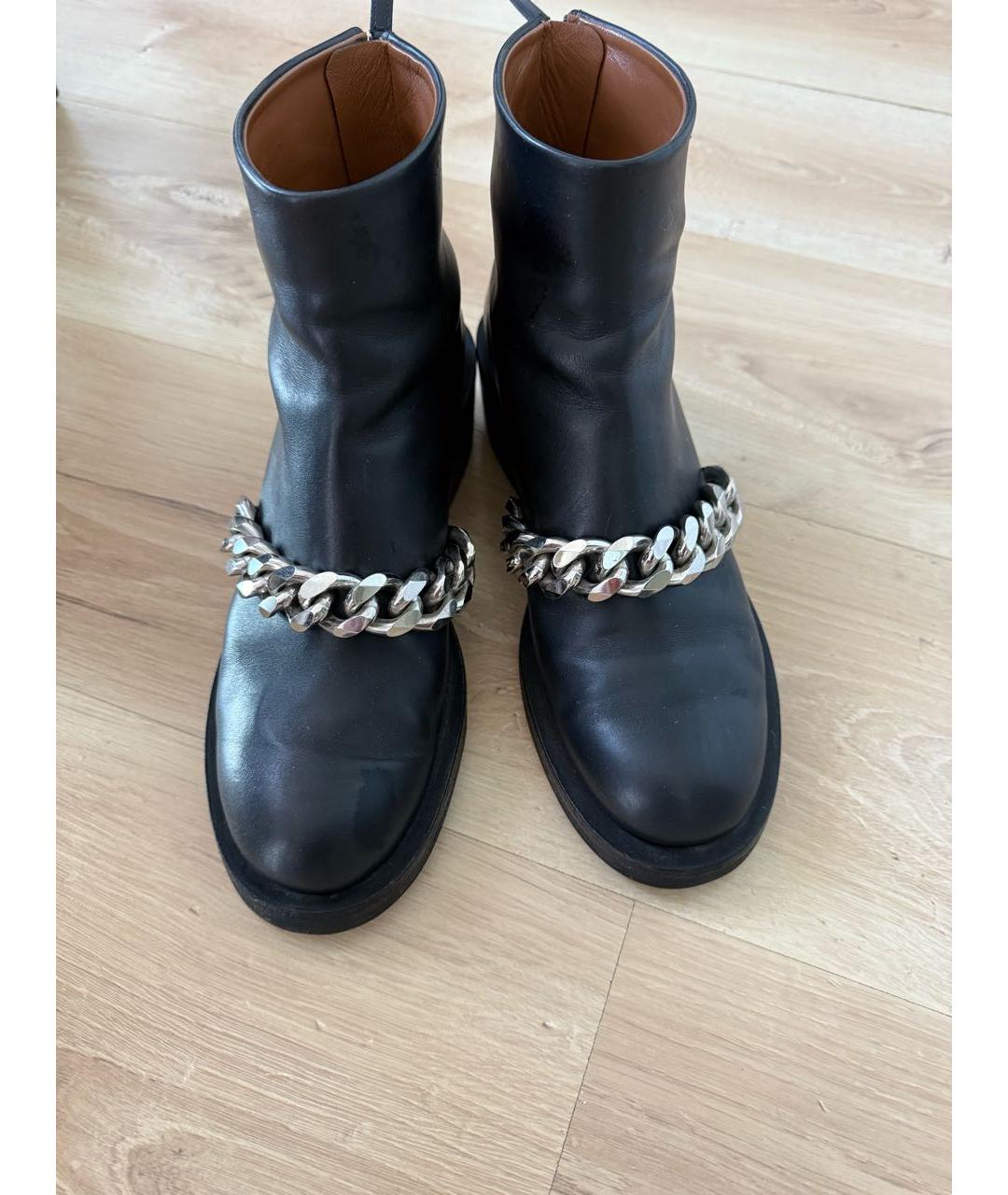 GIVENCHY Черные кожаные полусапоги, фото 2